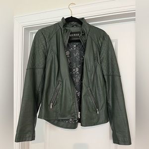 Dark green leather jacket